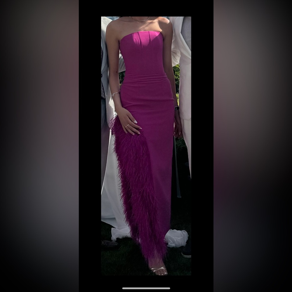 Pink - Purple Feathered Women's dress